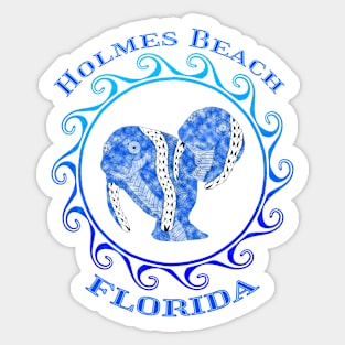 Holmes Beach Florida Vacation Tribal Manatees Sticker